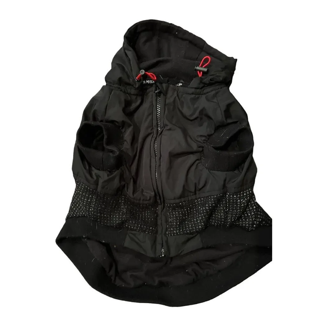Canada Pooch Reflective Hybrid Jacket puffer breathable knit black SZ 18